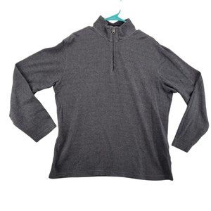 CHAPS Sweater Men's 1/4 Zip Long Sleeve High Neck Pullover Gray Medium
